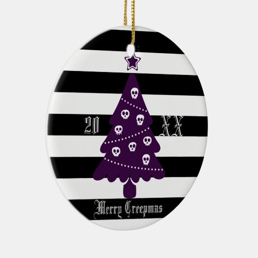 Gotischer Weihnachtsbaum mit Streifen Keramik Ornament (Rechts)