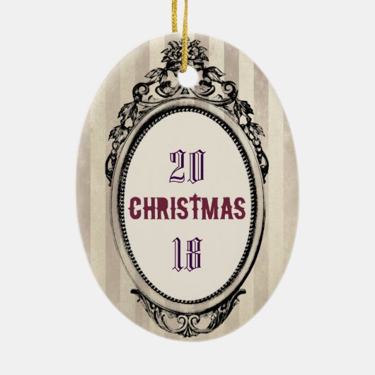 Gotischer Weihnachtsschädel Keramik Ornament (Hinten)