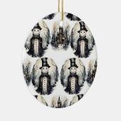 Gotischer Winterschneemann Keramik Ornament (Rechts)