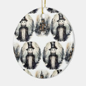 Gotischer Winterschneemann Keramik Ornament (Links)