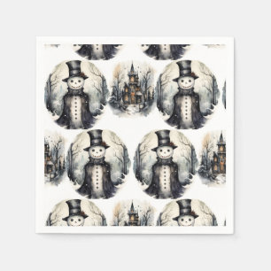 Gotischer Winterschneemann Serviette