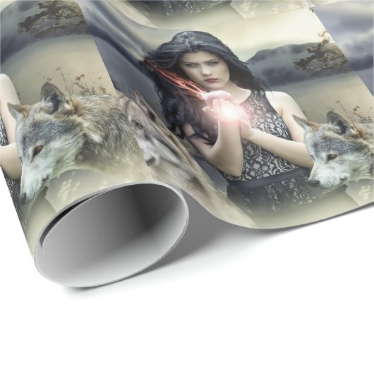 Gotischer Wolf Geschenkpapier (Rolleneckpunkt)