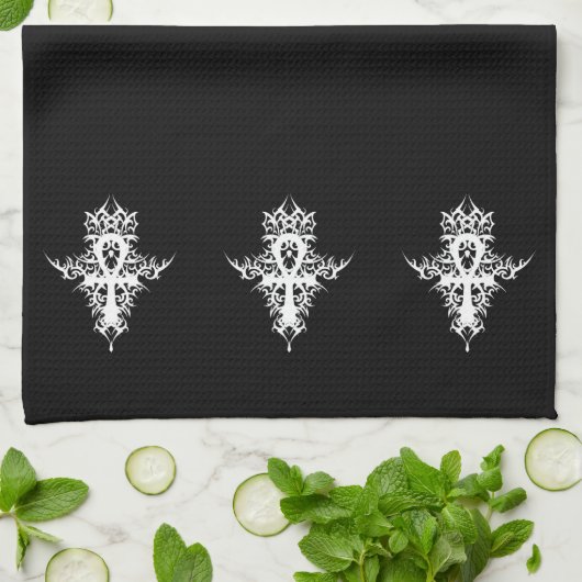 Gotisches Ankh Küchentuch (Gefaltet)