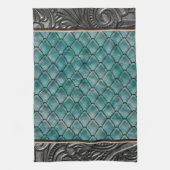 Gotisches aquamarines II Geschirrtuch (Vertikal)