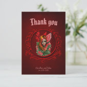 Gotisches Blossom, der Engel der Rose. Dankeskarte (Stehend Vorderseite)