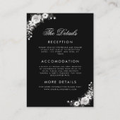 Gotisches BlumenHalloween Schwarz Details Begleitkarte (Vorderseite)