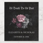 Gotisches BlumenHalloween-Weinlabel Weinetikett (Einzelnes Label)