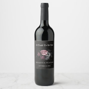 Gotisches BlumenHalloween-Weinlabel Weinetikett