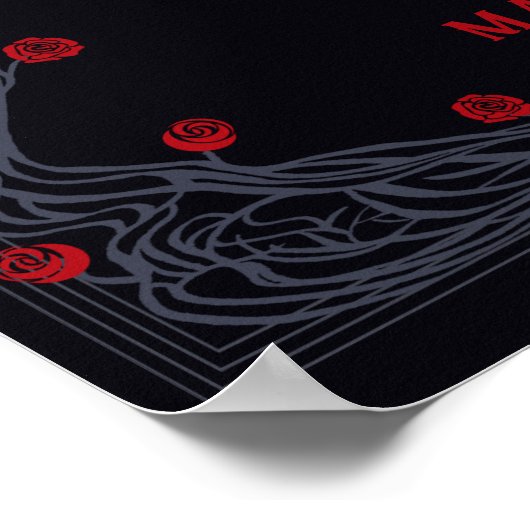 Gotisches Blumenschloss Hochzeit Begrüßung Zeichen Poster (Ecke)