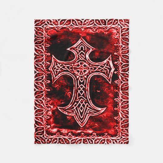 Gotisches Blut-Kreuz-Symbol Fleecedecke (Vorderseite)