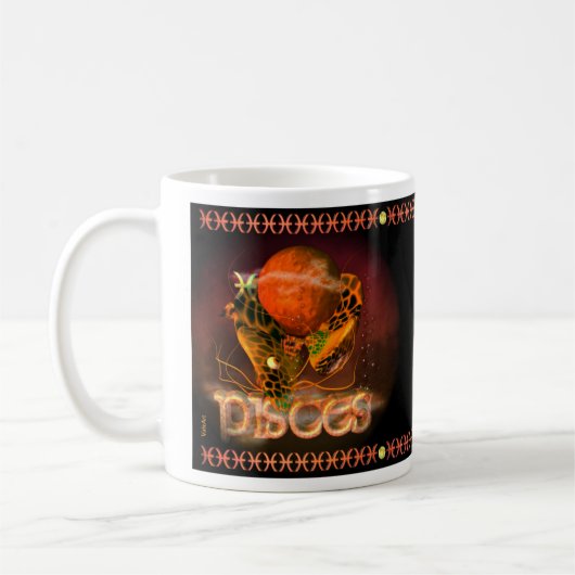 Gotisches chinesisches Tierkreisastrologiezeichen Kaffeetasse (Links)