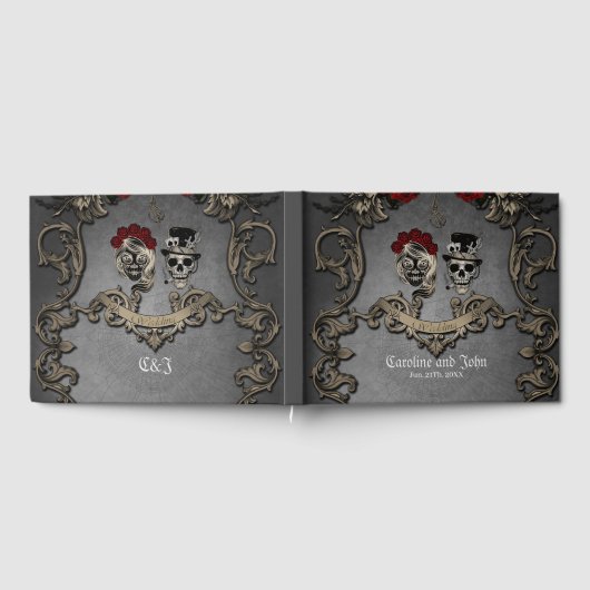 Gotisches Design mit coolen Schädeln Gästebuch (Voll)