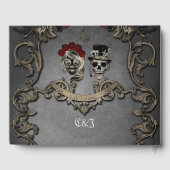 Gotisches Design mit coolen Schädeln Gästebuch (Rückseite)