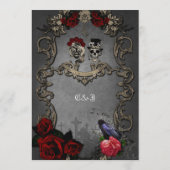 Gotisches Design mit coolen Schädeln Menükarte (Rückseite)