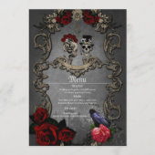 Gotisches Design mit coolen Schädeln Menükarte (Vorderseite)