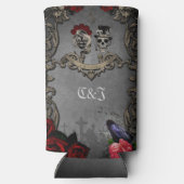 Gotisches Design mit coolen Schädeln Selters Dosenkühler (Rückseite)