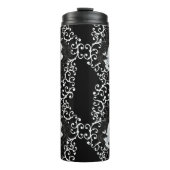 Gotisches Design mit Skullen und schwarzen Rose Thermosbecher (Vorderseite)