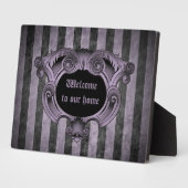 Gotisches Design, schwarz und lila Begrüßungszeich Fotoplatte (Seite)