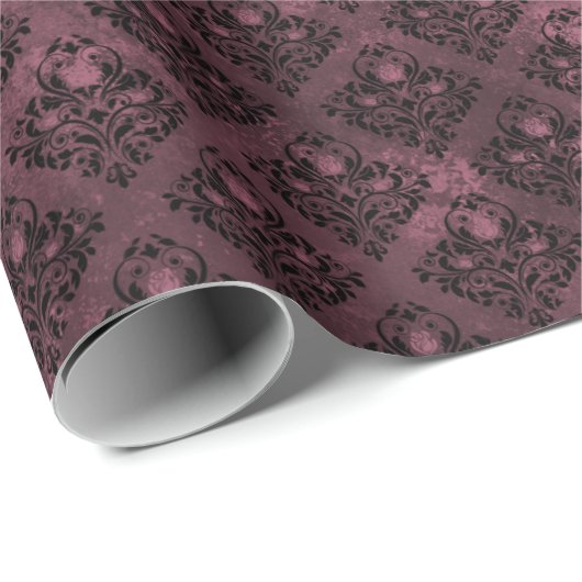gotisches dunkelokkultes Gothblumenmuster Geschenkpapier (Rolleneckpunkt)