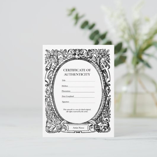 Gotisches Echtheitszeugnis für die Kunst Dankeskarte (Stehend Vorderseite)