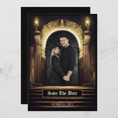 Gotisches Elegantes Foto Save the Date (Vorne/Hinten)