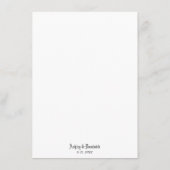 Gotisches elegantes Menü für Hochzeiten Menükarte (Rückseite)