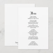 Gotisches elegantes Menü für Hochzeiten Menükarte (Vorne/Hinten)