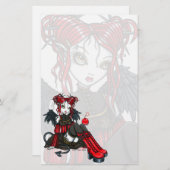 Gotisches feenhaftes Cherrybomb Engels-Briefpapier Briefpapier (Vorne/Hinten)