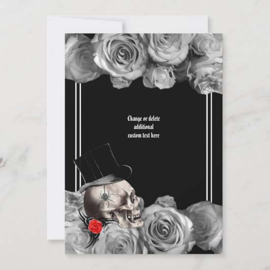 Gotisches, Felsen- oder Radfahrerschwarzes Einladung (Rückseite)