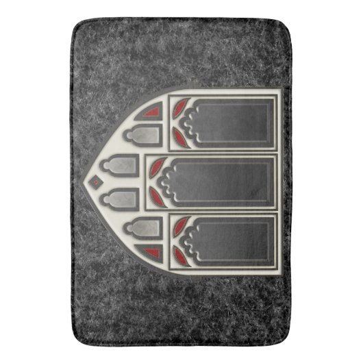 Gotisches Fenster mit Skeletten und Fledermäusen a Badematte (Vorderseite Vertikal)