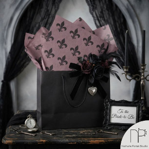 Gotisches Fleur de Lis Moody Mauve Seidenpapier