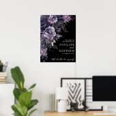 Gotisches florales Hochzeits-Willkommensschild Poster (Heimbüro)
