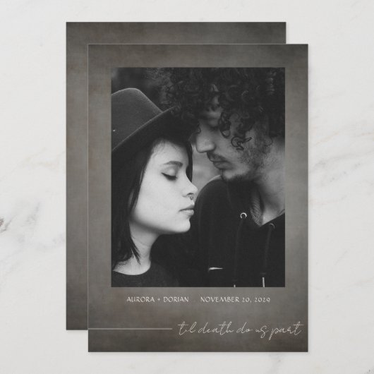 Gotisches Foto Save the Date Einladung (Vorne/Hinten)