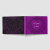 Gotisches Gästebuch für lila und schwarze Herzstüc (Voll)