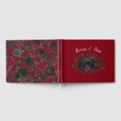 Gotisches Gästebuch mit roter und schwarzer Rose (Voll)