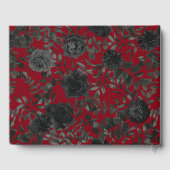 Gotisches Gästebuch mit roter und schwarzer Rose (Rückseite)