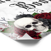 Gotisches Gästebuchzeichen mit Schädel und Rose Fotodruck (Ecke)