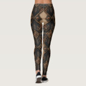 Gotisches geschnitztes Holzarbeitsmuster (4) Leggings (Rückseite)