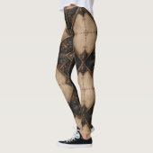 Gotisches geschnitztes Holzarbeitsmuster (4) Leggings (Links)