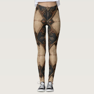Gotisches geschnitztes Holzarbeitsmuster (4) Leggings