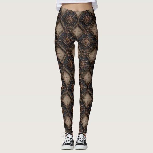Gotisches geschnitztes Holzwerk Muster (1) Leggings (Vorderseite)