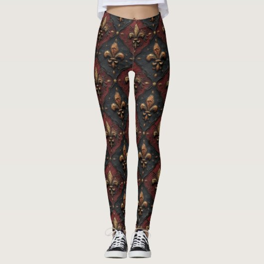 Gotisches geschnitztes Holzwerk Muster (2) Leggings (Vorderseite)