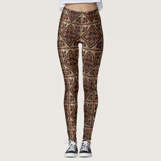 Gotisches geschnitztes Holzwerk Muster (3) Leggings (Vorderseite)