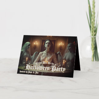 Gotisches Halloween-Bankett im Kerzenlicht Karte