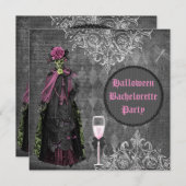 Gotisches Halloween-Braut-Shabby Chic Bachelorette Einladung (Vorne/Hinten)