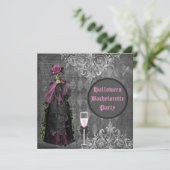 Gotisches Halloween-Braut-Shabby Chic Bachelorette Einladung (Stehend Vorderseite)