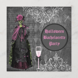 Gotisches Halloween-Braut-Shabby Chic Bachelorette Einladung