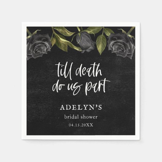 Gotisches Halloween-Brautparty Serviette (Vorderseite)