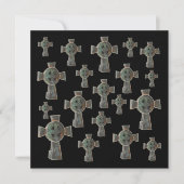 Gotisches Halloween-Friedhofskopfsteinkreuz Zeichn Karte (Vorderseite)