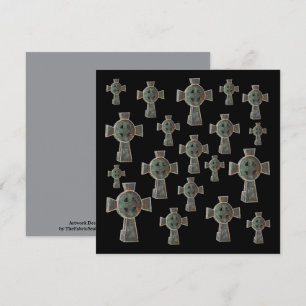 Gotisches Halloween-Friedhofskopfsteinkreuz Zeichn Karte